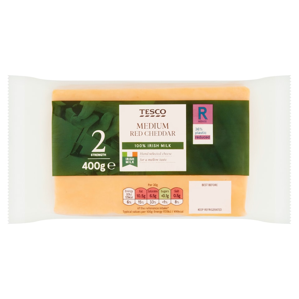 Tesco Medium Irish Red Cheddar 400G