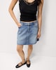 image 2 of F&F Pure Cotton Denim Mini Skirt in Navy
