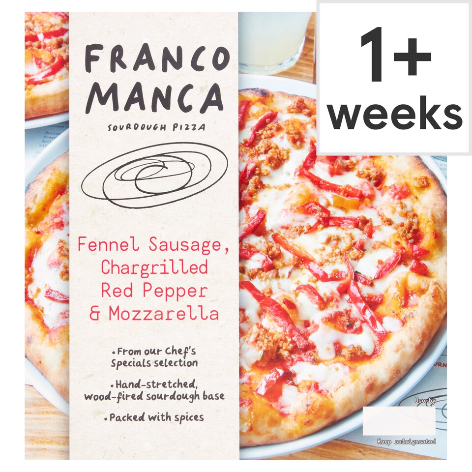 Franco Manca Fennel Sausage Red Pepper & Mozzarella Pizza 480G Tesco