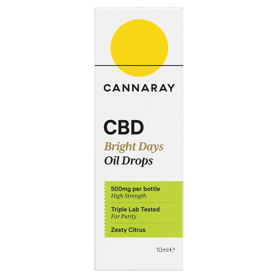Cannaray CBD Bright Days Lime & Juniper Oil Drops 500Mg 10ml Tesco