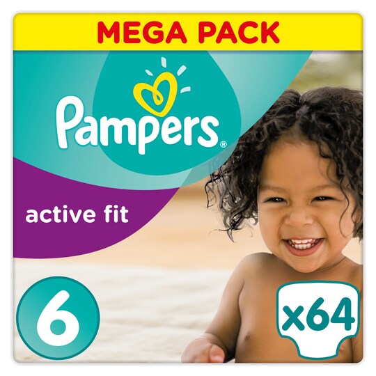 Pampers A/Fit Size 6 Mega Pack 64 Nappies Tesco Groceries
