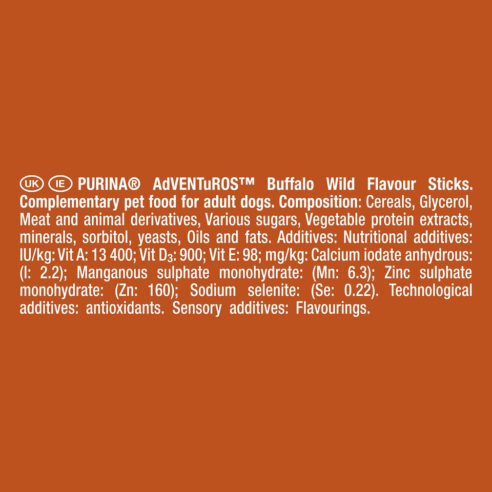 image 1 of Adventuros Sticks Dog Treats Buffalo Flavour 120g