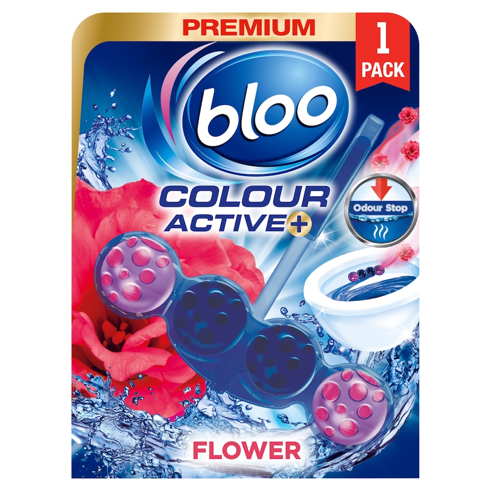 image 1 of Bloo Blue Active Fresh Flowers Toilet Block 50G