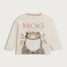 Judith Kerr Mog Pure Cotton Long Sleeved Top in Cream