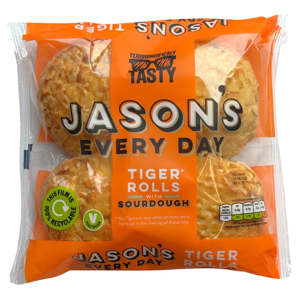 Jason's Everyday Tiger Rolls with Sourdough 4 Pack