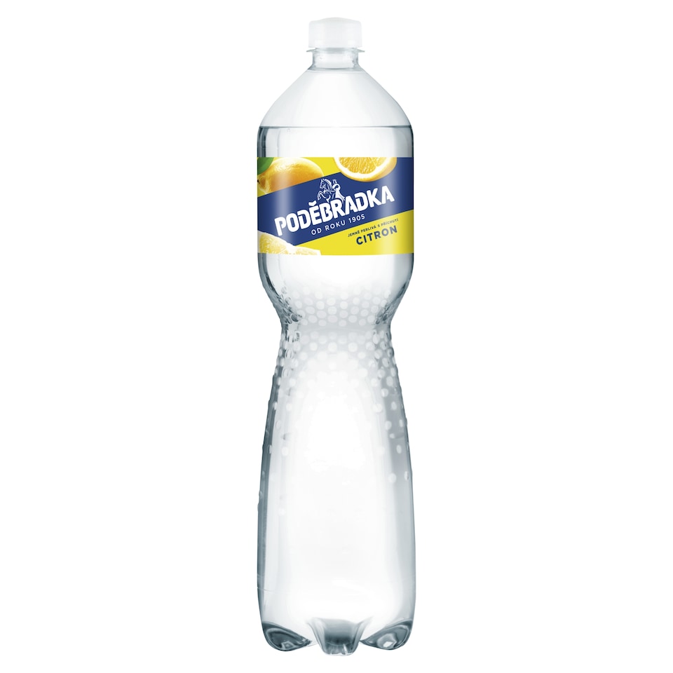 Poděbradka Jemně perlivá s příchutí citron 1,5l
