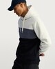 image 1 of F&F Textured Cotton Rich Colour Block Drawstring Hoodie in Navy