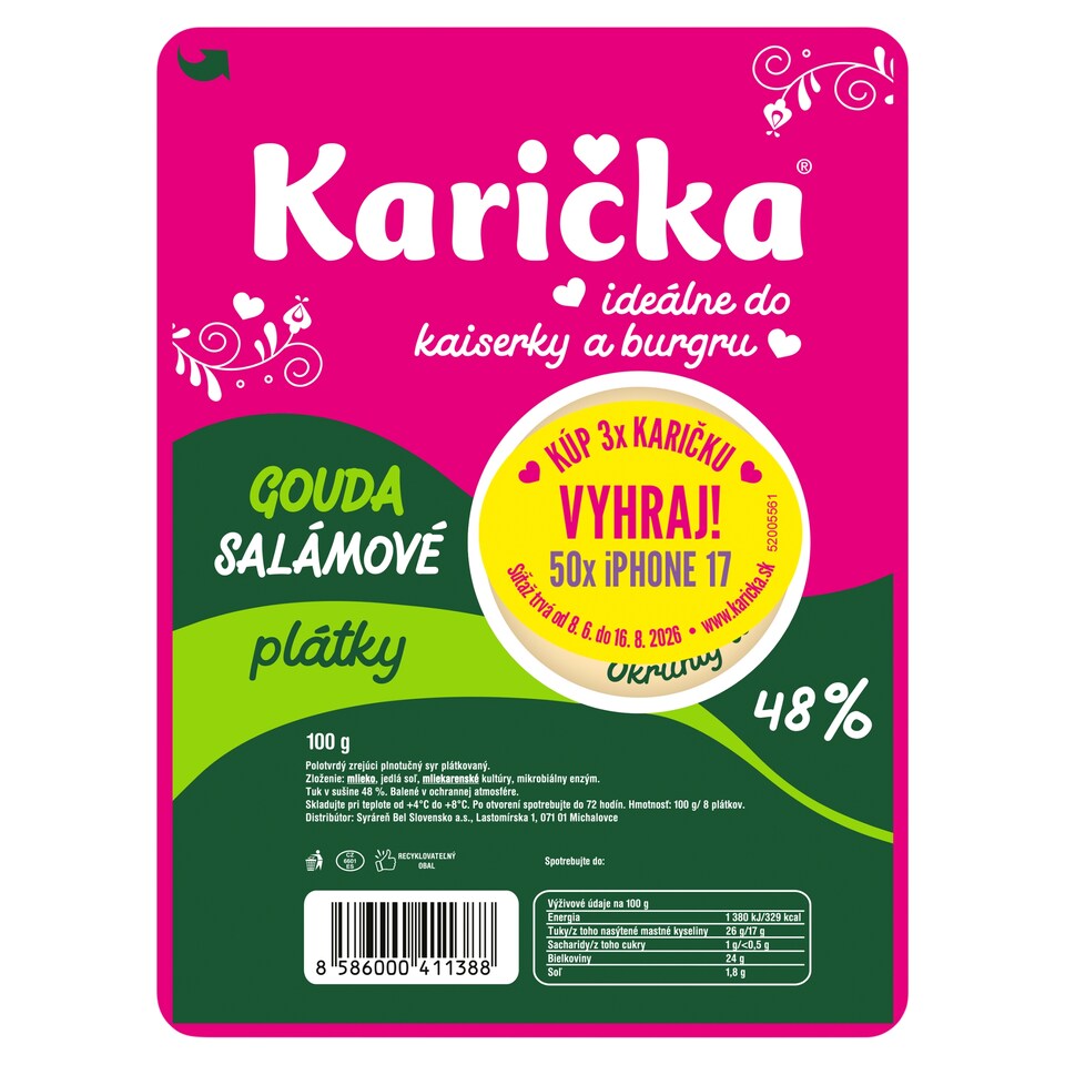 image 1 of Karička Gouda 48 % Salami Slices 100 g