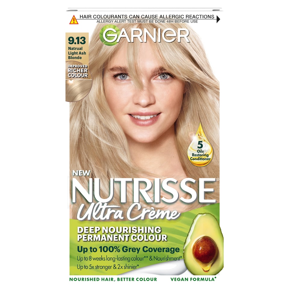 image 1 of Garnier Nutrisse 9.13 Natural Light Ash Blonde Permanent Hair Dye