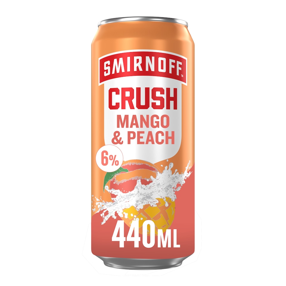 SMIRNOFF CRUSH MANGO AND PEACH CAN 440ML