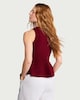 image 3 of F&F Button Front Peplum Hem Waistcoat in Red