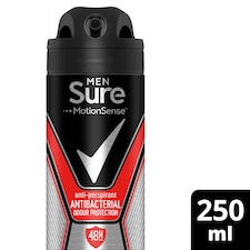Sure For Men Antibacterial Odour Protection Antiperspirant Deodorant 250Ml