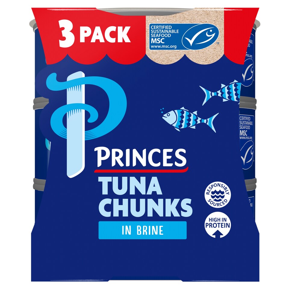 PRINCES TUNA CHUNKS IN BRINE 3X145G