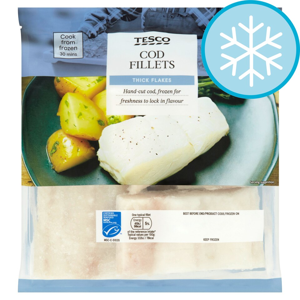 Tesco Cod Fillets 620G Tesco Groceries