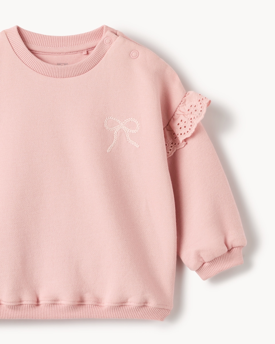 image 1 of F&F Baby 2-Pack Cotton Rich Printed Sweatshirts in Cream