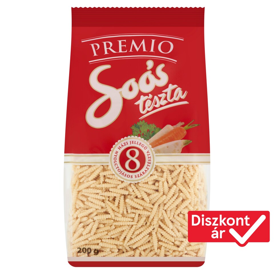 Soós Premio Spiral Home Style Dried Pasta with 8 Eggs 200 g