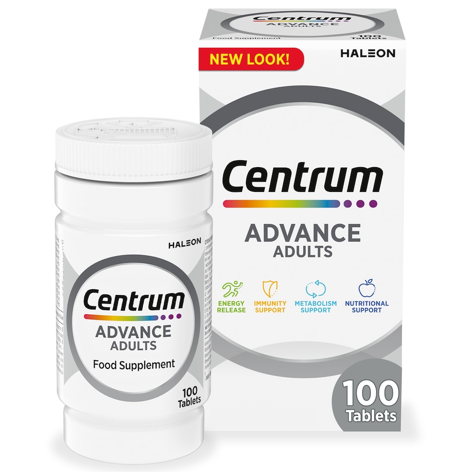 image 1 of Centrum Advance Multivitamins Tablets, Food Supplement, 100 Tablets.
