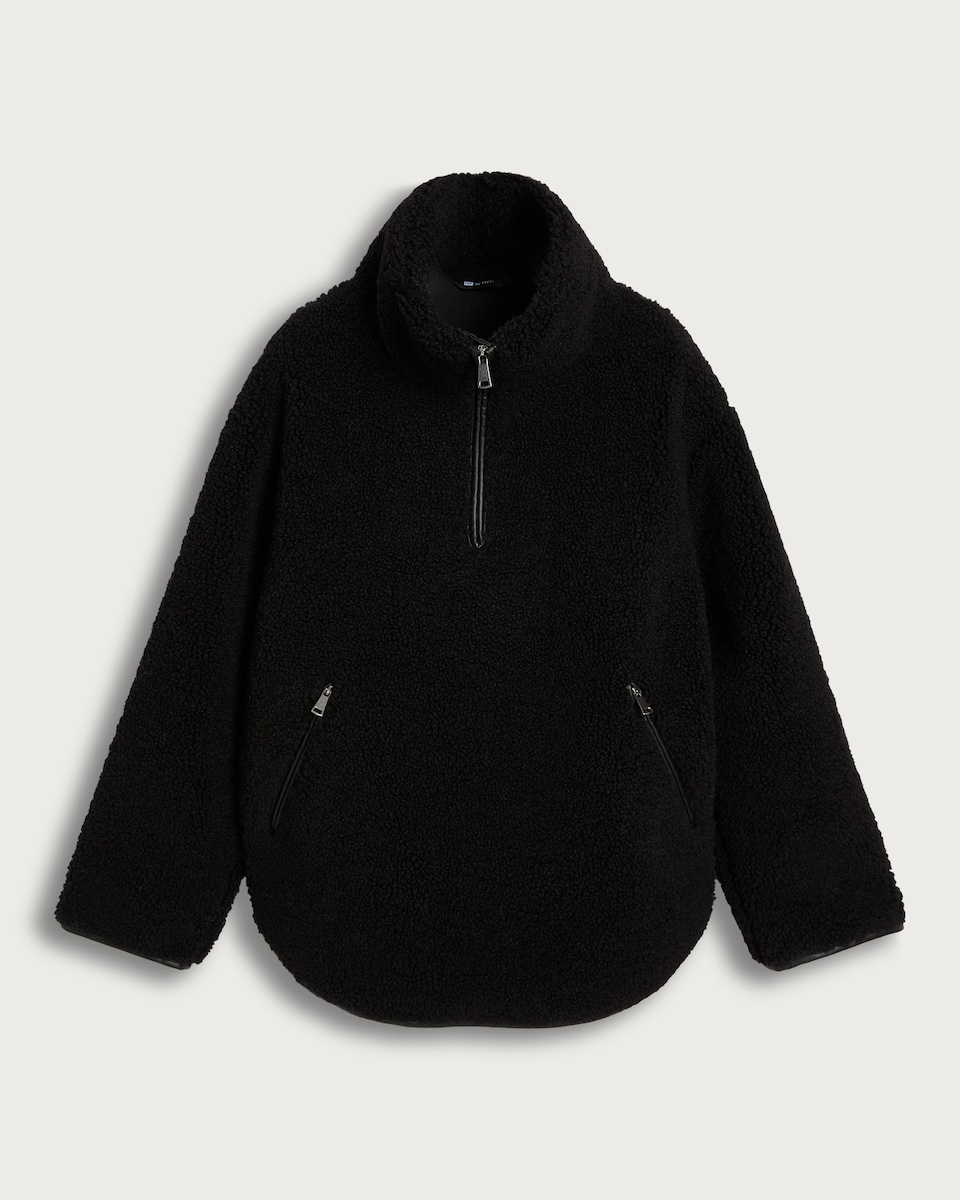 image 1 of F&F Active Fleece Half Zip Jacket in Black