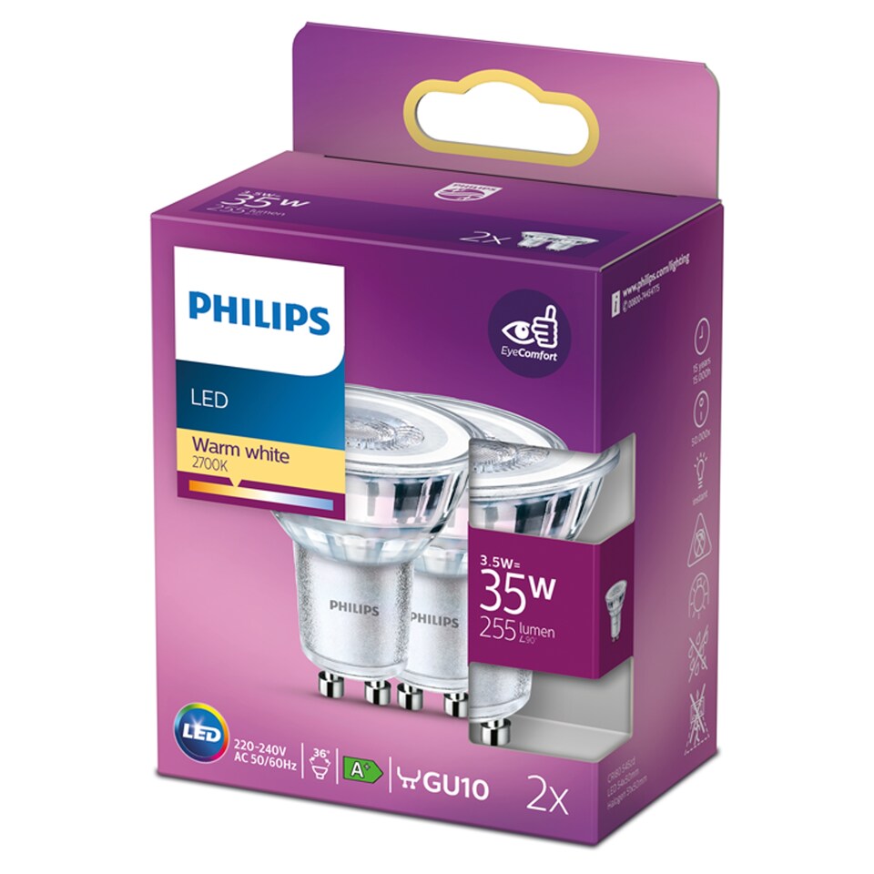 image 1 of Philips Led Gu10 35W 2 Pack