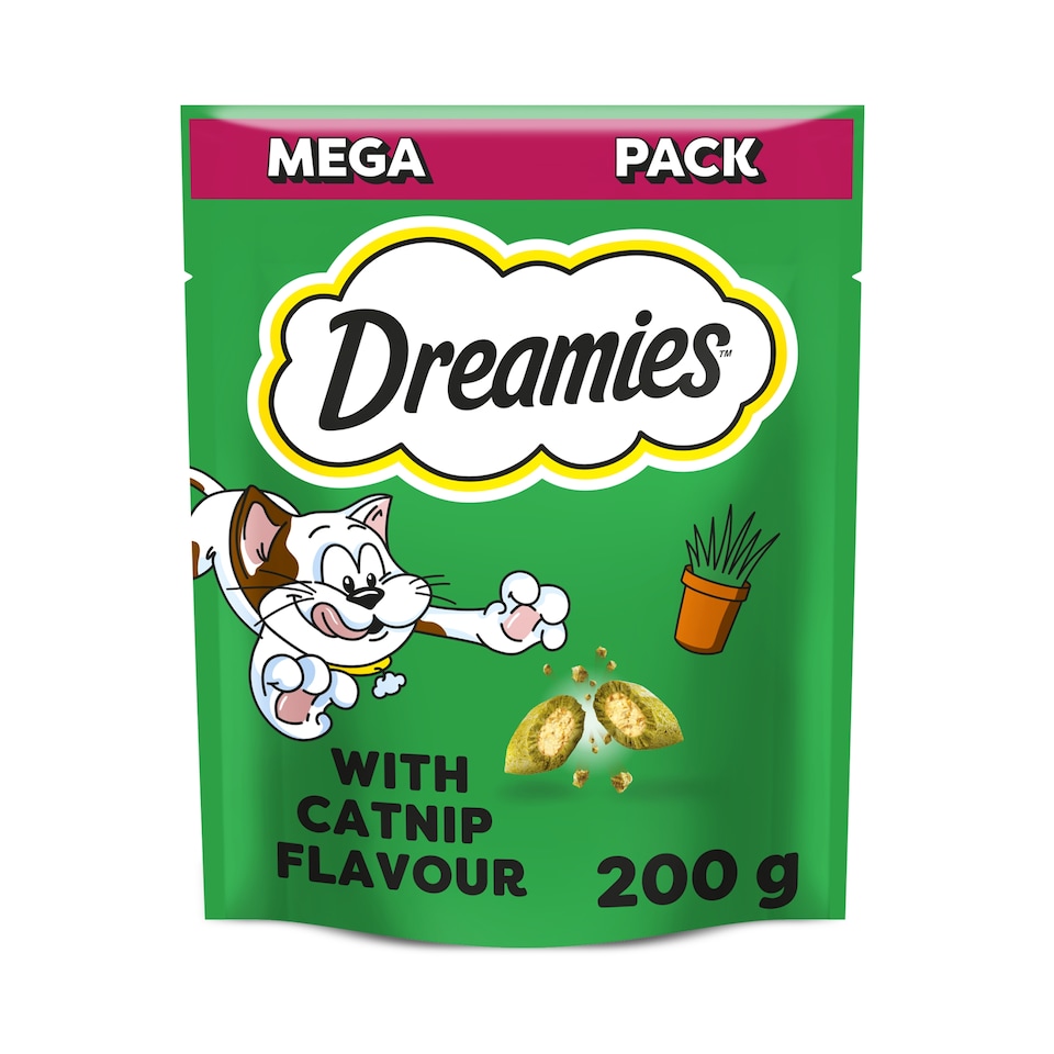 image 1 of Dreamies Cat Treat Biscuits with Catnip Mega Pack 200g