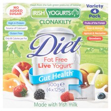 IRISH DIET FAT FREE FRUIT YOGURT 4X125G