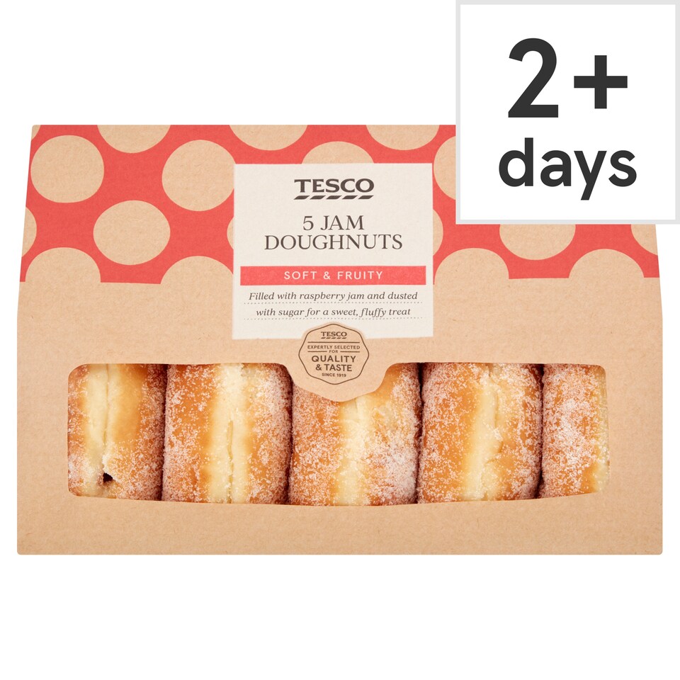 image 1 of Tesco 5 Jam Doughnuts