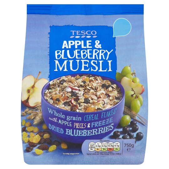 Tesco Apple & Blueberry Muesli 750g Tesco Groceries