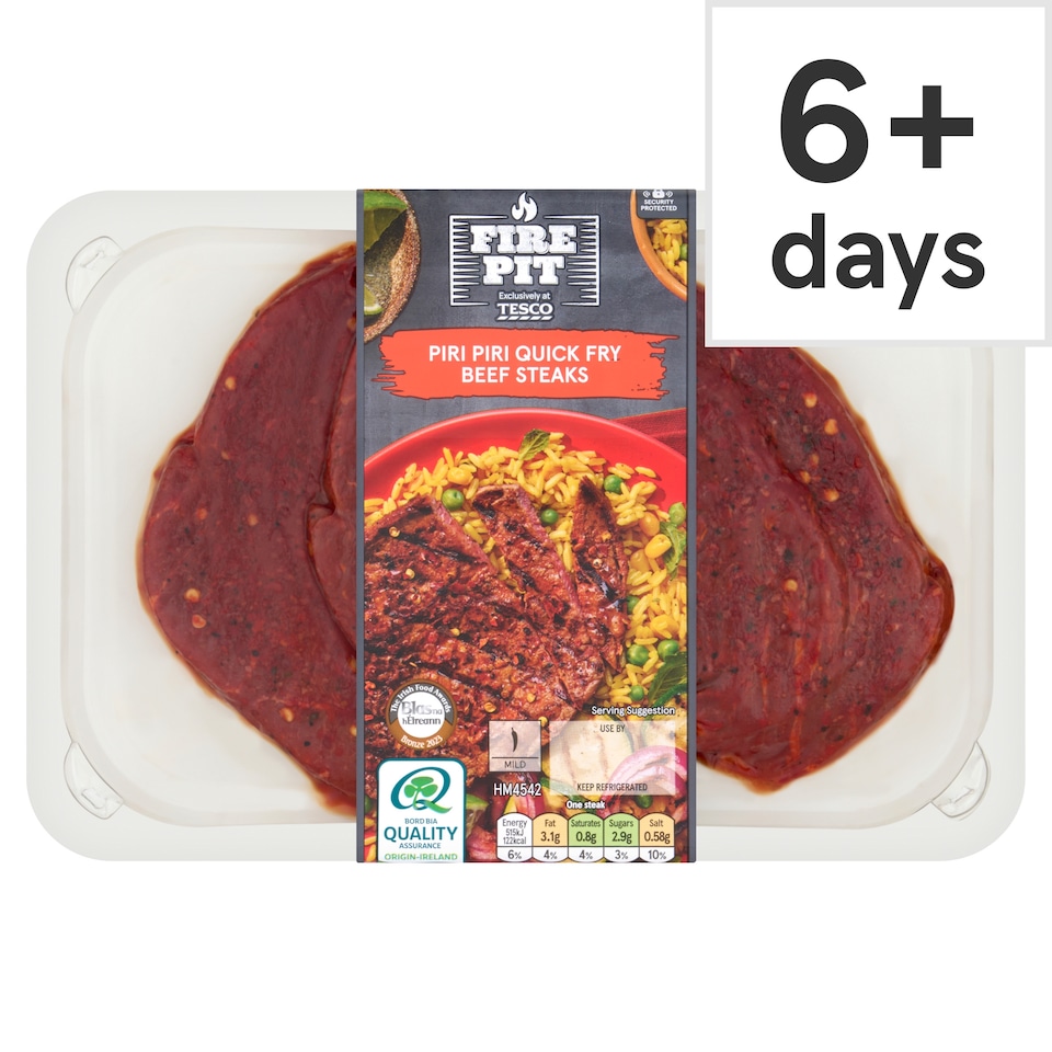 Tesco Fire Pit Piri Piri Beef Quick Fry Steaks 360g