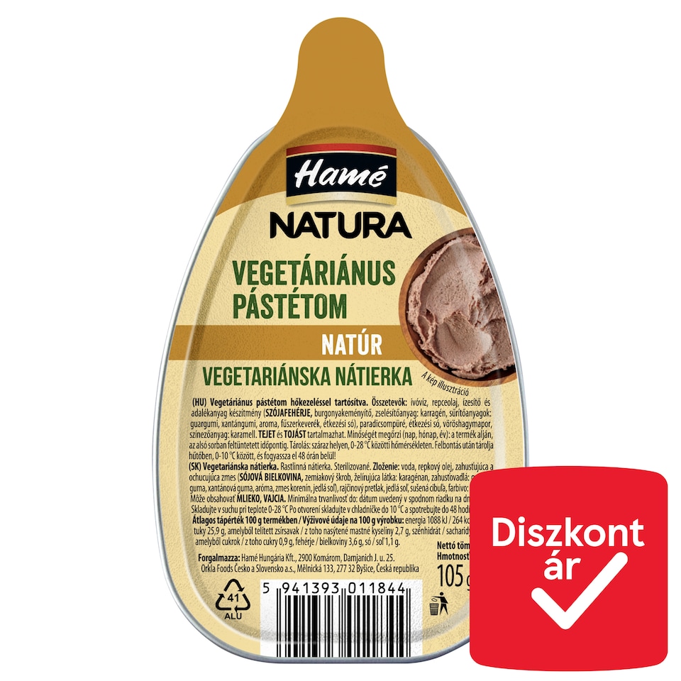 Hamé Natura vegetáriánus pástétom 105 g