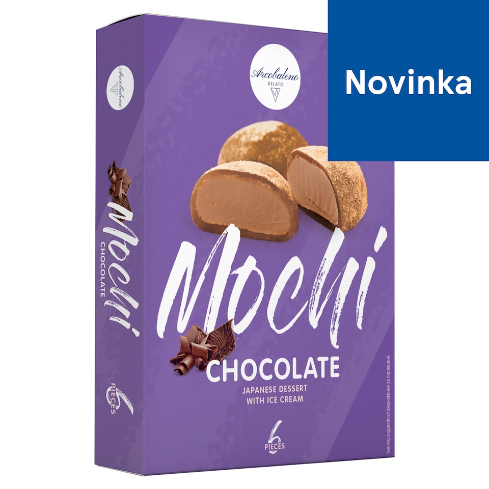 Arcobaleno Gelato Mochi Chocolate Dessert with Ice Cream 6 x 35 g (210 g)