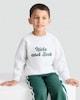 image 2 of F&F Boys 2-Piece Cotton Rich Slogan Sweatshirt and Joggers Set in Green