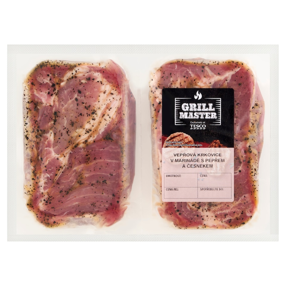 Tesco Grill Master Boneless Pork Neck Marinated with Pepper and Garlic 0.600kg