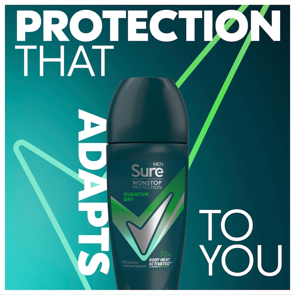 image 1 of Sure Men 72h Quantum Dry Roll-On Antiperspirant Deodorant 50ml