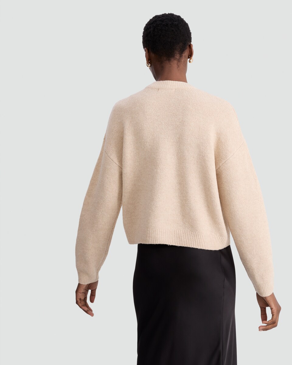 image 1 of F&F Knitted Button Up Cardigan with Wool in Neutral