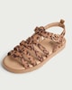 image 3 of F&F Girls Leopard Print Strappy Sandals in Neutral