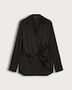 image 4 of F&F Satin Twist Front Long Sleeved Blouse in Black