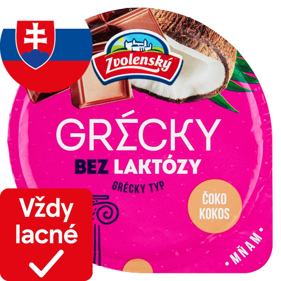 Zvolenský Jogurt grécky typ čokoláda-kokos bez laktózy 125 g