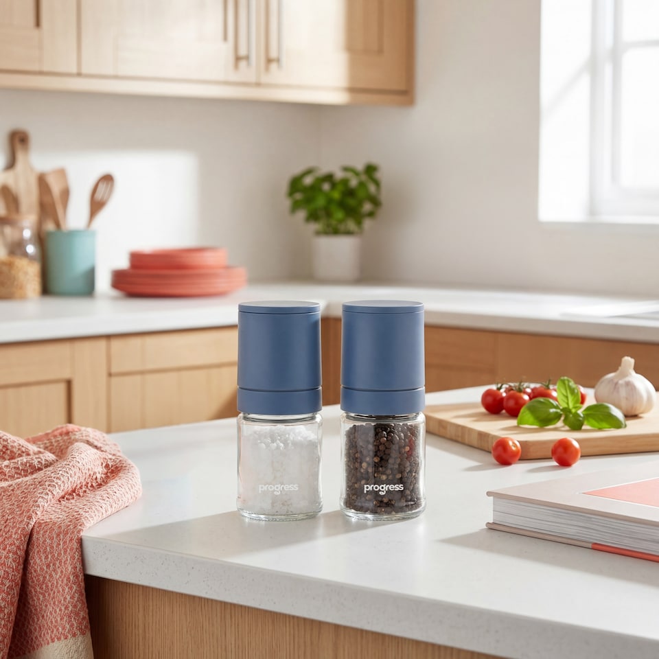 image 1 of Progress Mellow Glass Salt & Pepper Mill Set