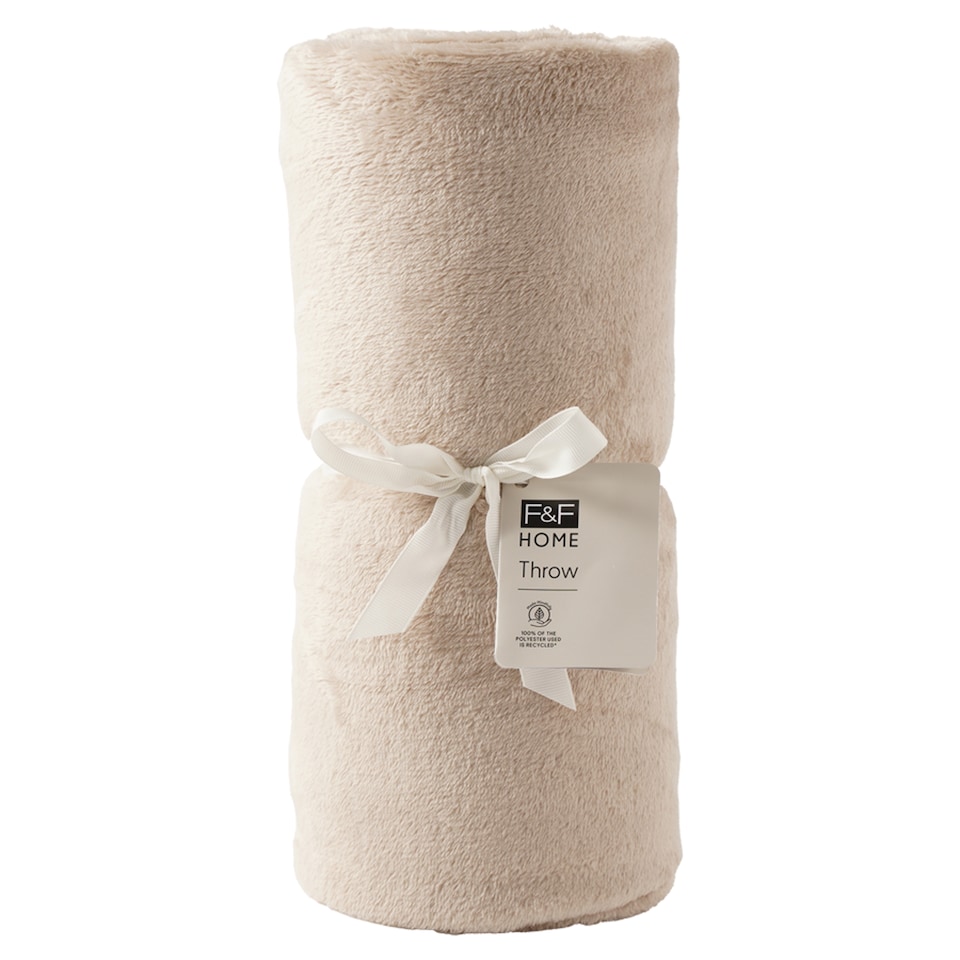 F&F Home Super Soft Throw - Mink