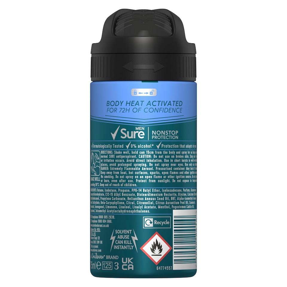 image 1 of Sure Men 72H Invisible Ice Fresh Antiperspirant 75Ml