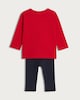 image 2 of F&F Baby 2-Piece Cotton Rich Beary Christmas Top and Leggings in Red