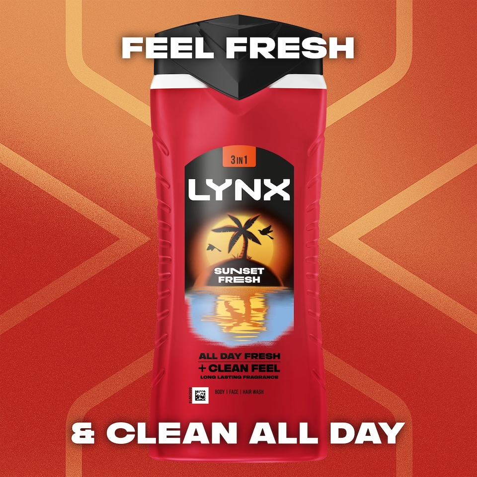image 1 of Lynx 3 in 1 Bodywash Shower Gel Sunset Fresh 500ml