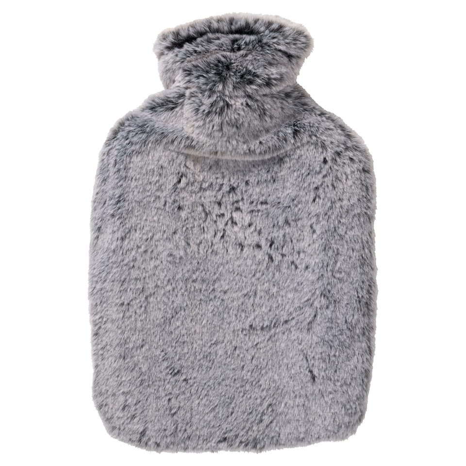 F&F Home Hot Water Bottle Grey Fur