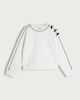 image 4 of F&F Girls Cotton Blend Bow Accent Stripe Sweatshirt in Cream