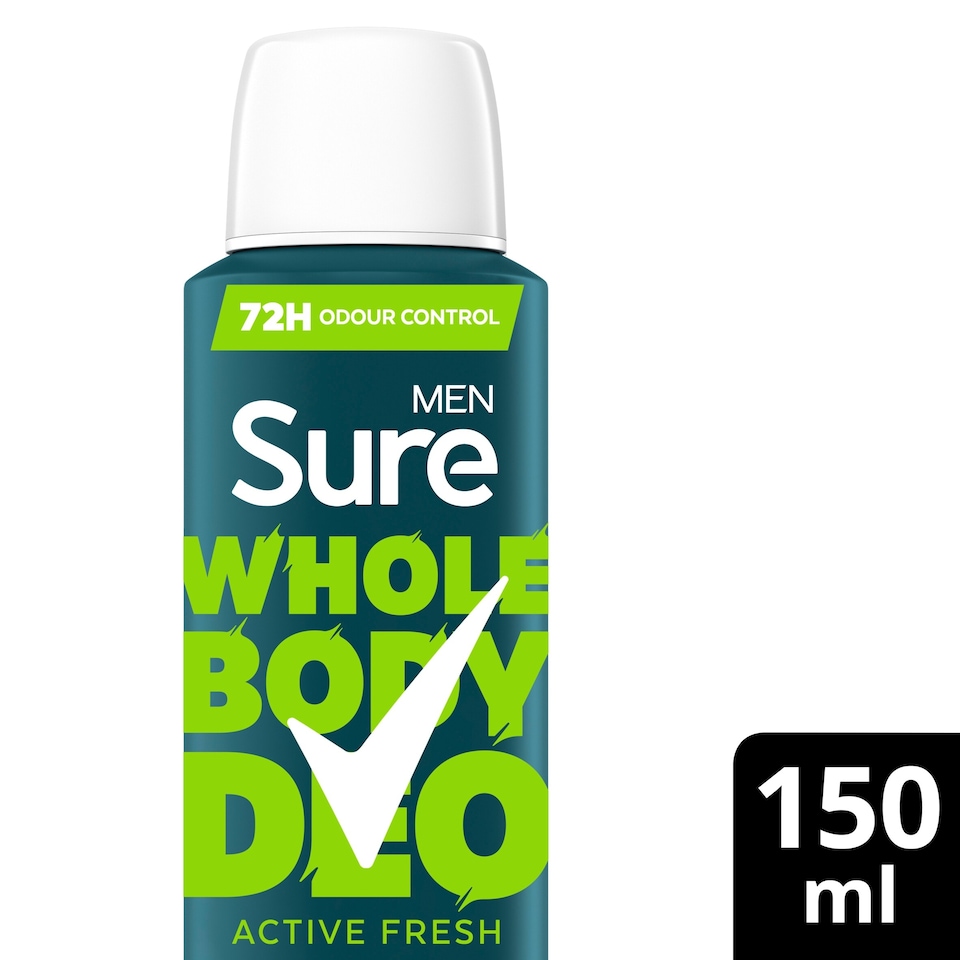 image 1 of Sure Men Active Fresh Whole Body Deodorant Spray 72h Odour Control 150ml