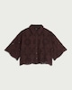 image 4 of The F&F Edit Pure Cotton Embroidered Scallop Hem Co-ord Shirt in Chocolate