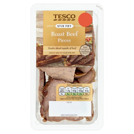 T. Sliced Cooked & Roasted Beef Topside 145g Tesco Groceries