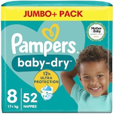 Pampers Baby Dry Size 8 Jumbo+ 52 Nappies