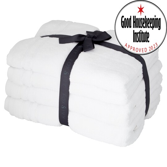 Fox & Ivy 4Piece Hygro Tencel Towel Bale White Tesco Groceries