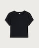 image 4 of F&F Cotton Rich Short Sleeved Cropped T-Shirt in Black